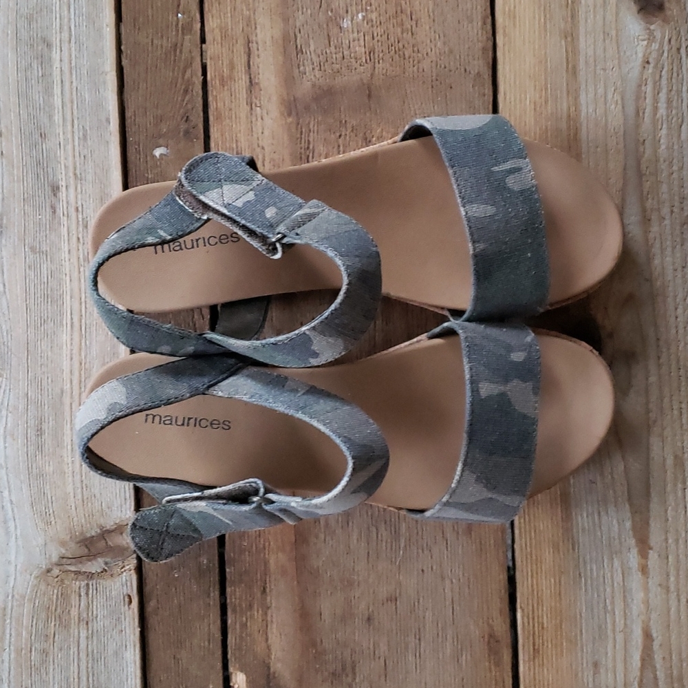 Maurices Camo Felicity Platform Sandals size 8.5 - Picture 2 of 13